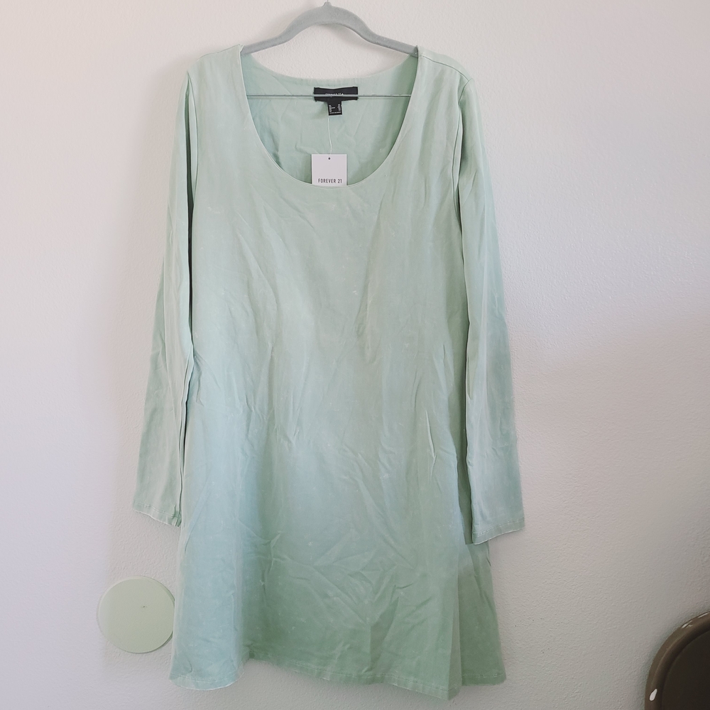Forever 21 Mint Green Long Sleeve Dress